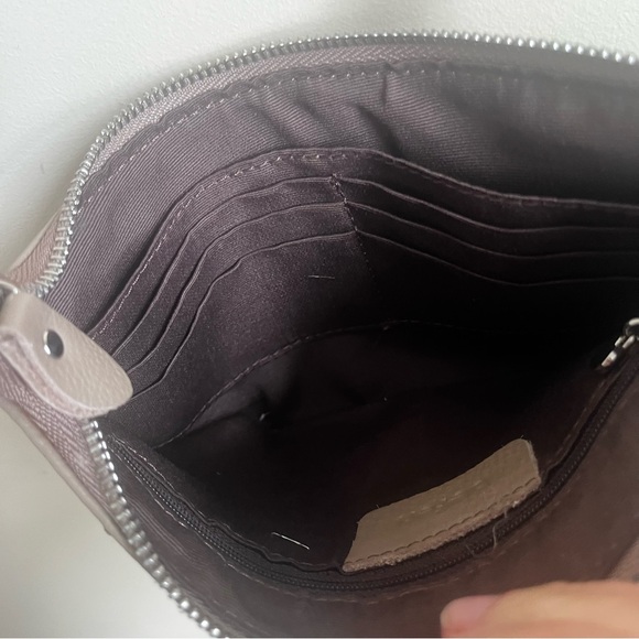 Befen Crossbody Genuine Leather Light Beige Pink Purse - Picture 9 of 10